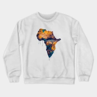 Africa Mountains Map Abstract Crewneck Sweatshirt
